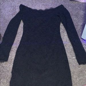 off the shoulder lace dress